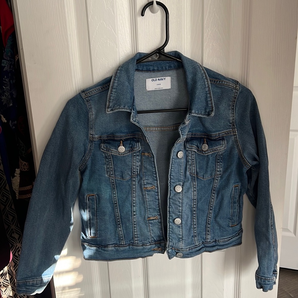 Old Navy girls blue Jean jacket size L (10-12) EUC